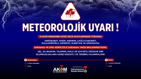 Büyükşehir’den 8 İlçede Kuvvetli Sağanak Uyarısı!
