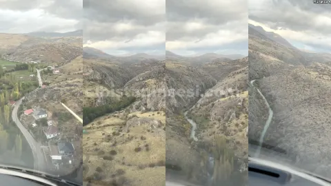 Hurman Kalesi ve Hurman Çayı’nı helikopter kokpitinden görüntüledi