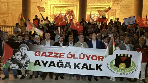 İsrail'in Gazze'de uyguladığı soykırım Kahramanmaraş'ta protesto edildi