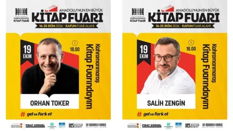 Kahramanmaraş Kitap Fuarı’nda 19 Ekim Programı: Salih Zengin ve Orhan Toker KAFUM’da!