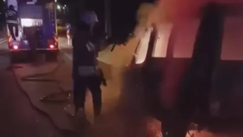 Kahramanmaraş Nurhak Yolunda Seyir Halindeki Araç Alev Aldı
