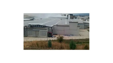 Kahramanmaraş Türkoğlu'nda Oksijen Tankının Patlaması Sonucu Beyaz Duman Yükseldi