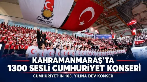 Kahramanmaraş’ta Cumhuriyet’in 103. Yılına 1300 Sesli Dev Konser