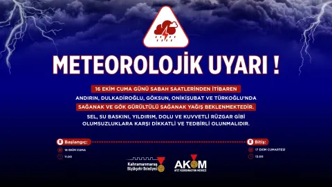 Kahramanmaraş’ta Kuvvetli Yağış Uyarısı: Ekipler Teyakkuzda! | Andırın Postası