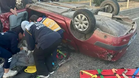 Kahramanmaraş’ta otomobil takla attı sürücü yaralandı
