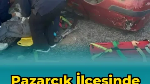 Pazarcık İlçesinde Otomobil Takla Attı: 1 Kişi Yaralandı